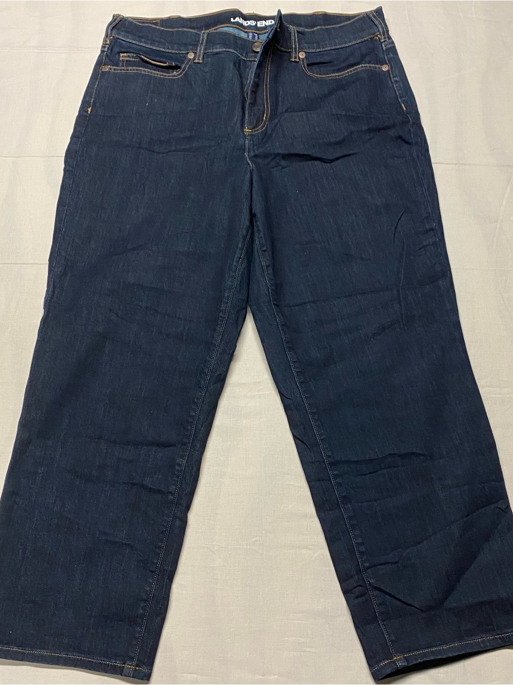 Lands' End Wide Leg Dark Blue Jeans